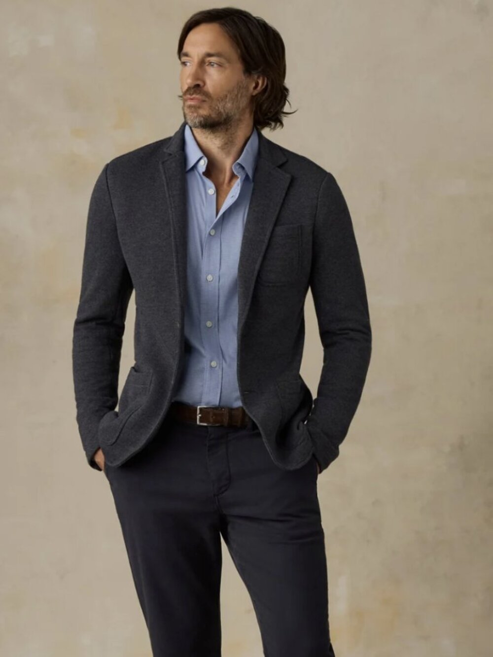 Faherty Brand FInlet Knit Blazer - Deep Navy Melange L NWT